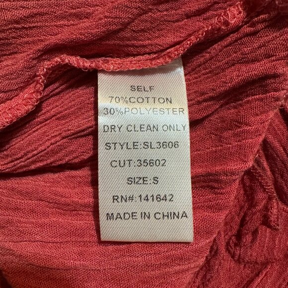 * NWT RICH SPICE COLOR BOHO TOP SMALL OVERSIZED #L - Picture 5 of 7